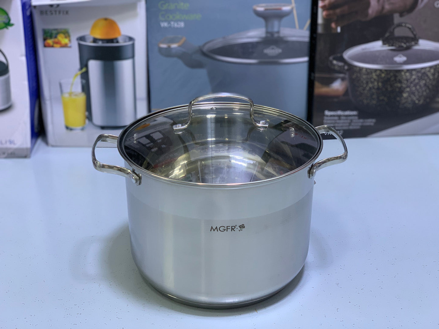 MGRF 12 Pieces Cookware Set Stainless Steel 18/10 Super Capsule Bottom
