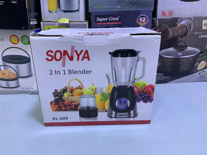 SONYA 2 in 1 Blender stainless steel Blades 400w 1.5L