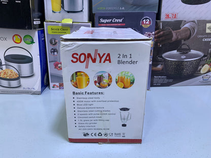 SONYA 2 in 1 Blender stainless steel Blades 400w 1.5L