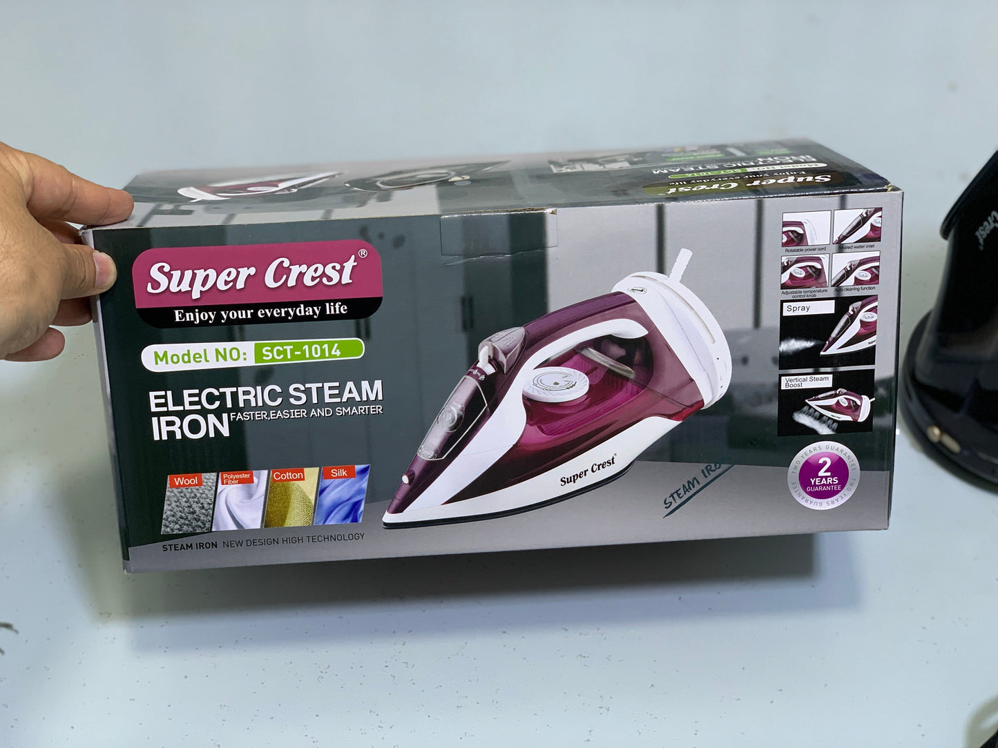 Super Crest Electric Steam iron with Detachable Charging base Model: SCT-1014