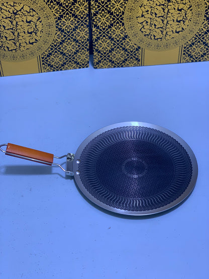 Laser Coating Tawa with Folding Wooden Handle