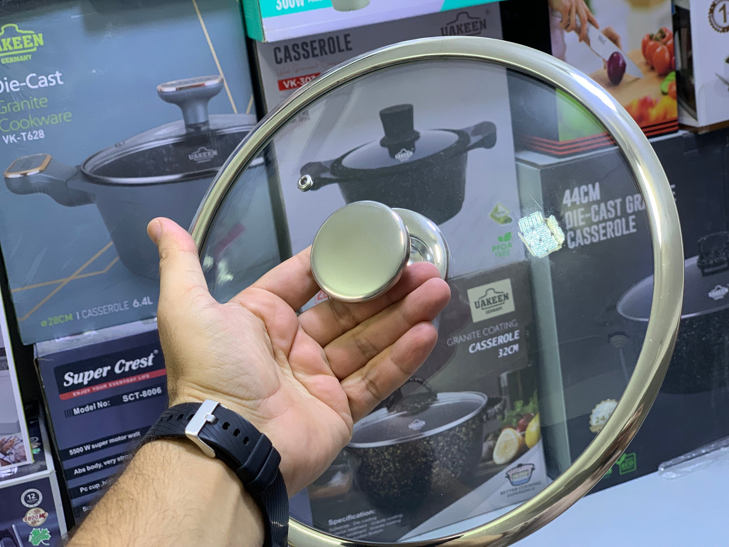 Laser Coating Shallow Type Casserole Handi- Shape Stainless Steel (Size:26cm)