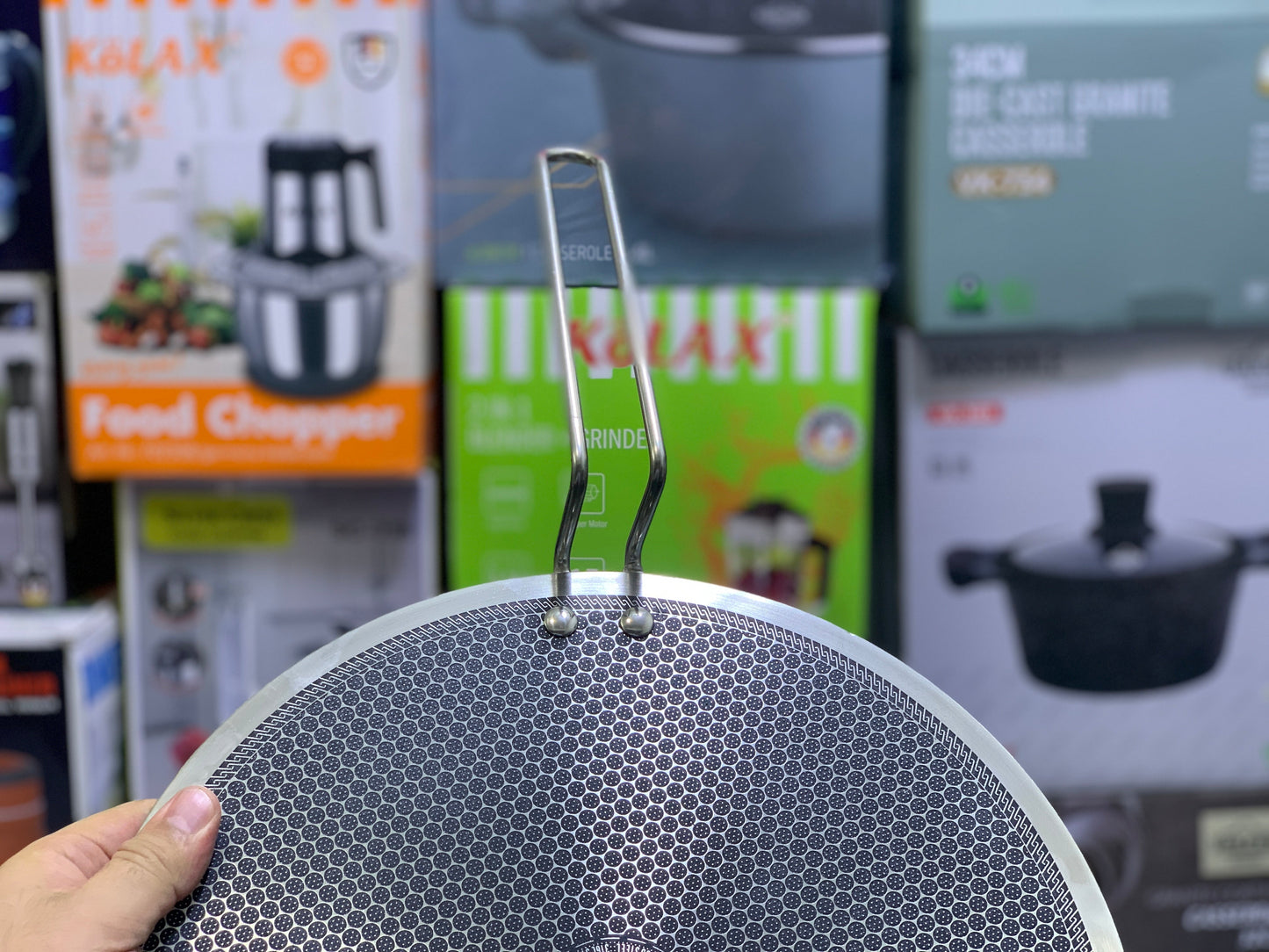 Premium 34-Cm Tawa with Honeycomb Pattern | 316 Food Grade Stainless Steel