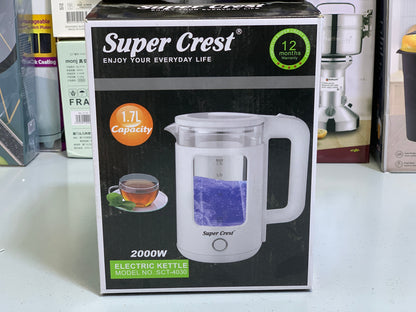 Super Crest Electric Tea Kettle 1.7L and 2000w Model: SCT-4030