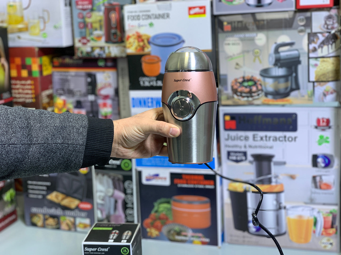 Super Crest Coffee Grinder With Safety Option