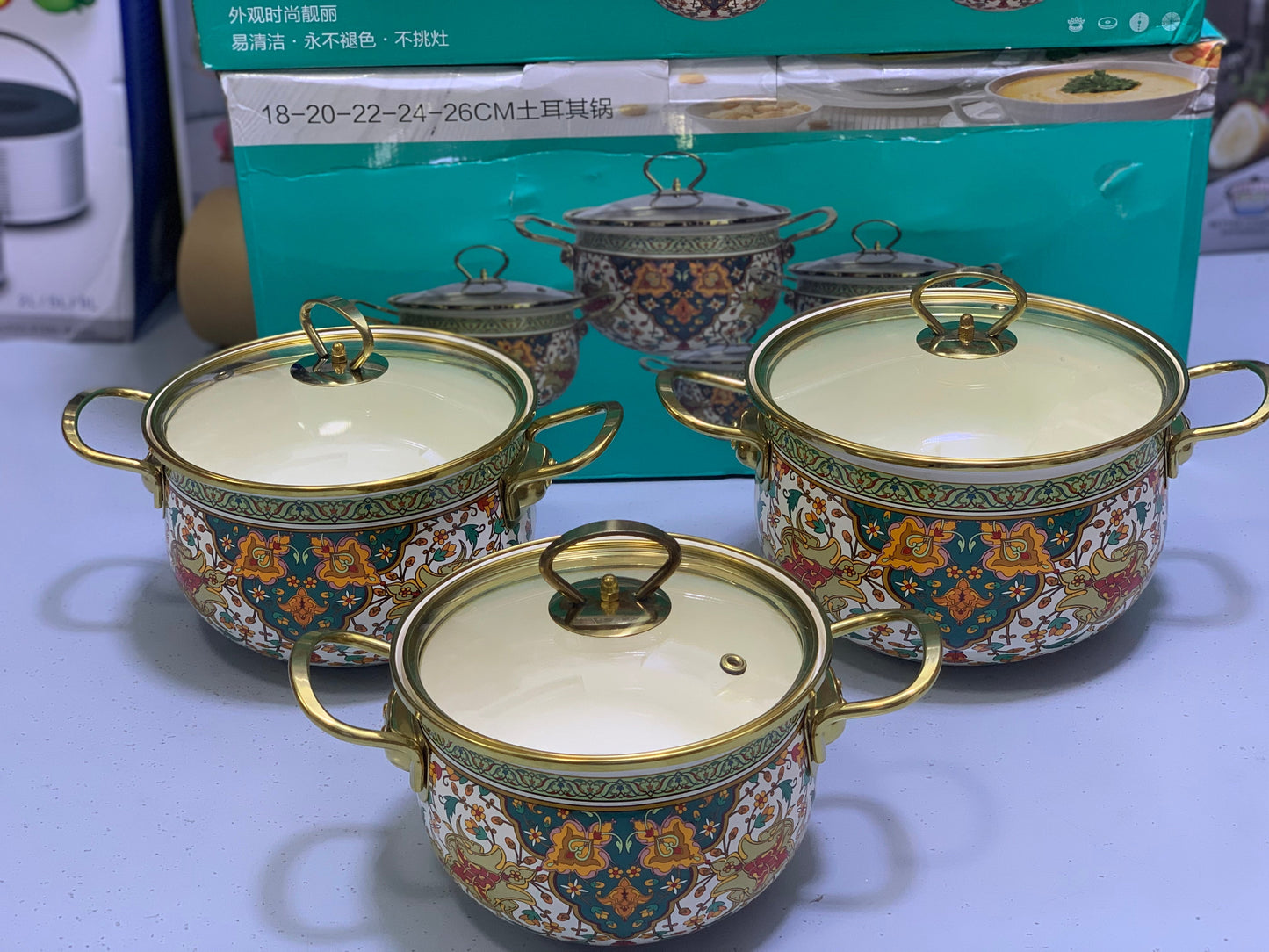 Non Stick Enamel Coating Cookware Set 10 Pieces