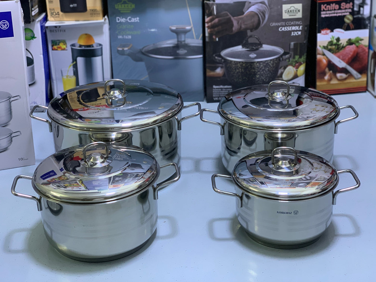 Korkmaz 10 Pieces cookware set| Steel lid