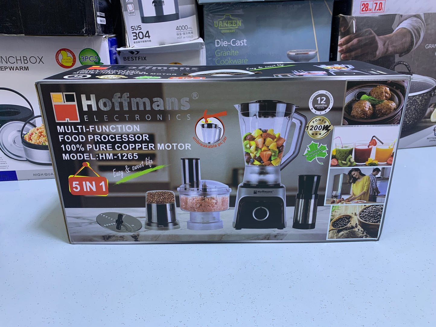 Hoffmans Electronics 5 in 1 Multifunctional Food Processor Full copper 1.5L and 1200w