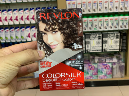 Original  Revlon USA 3D Hair Color Long Lasting  Shade 30 Dark Brown