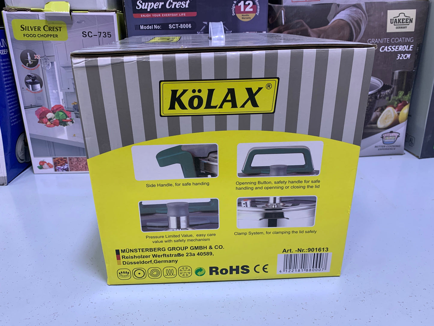 Kolax Pressure Cooker 6L and Stainless Steel 18/10 Capsule bottom