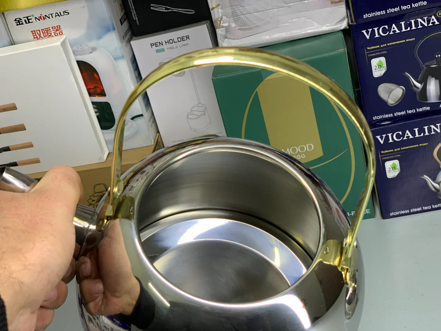 Karkmos Stainless Steel Kettle with Glass Lid (2.5L & 3L)