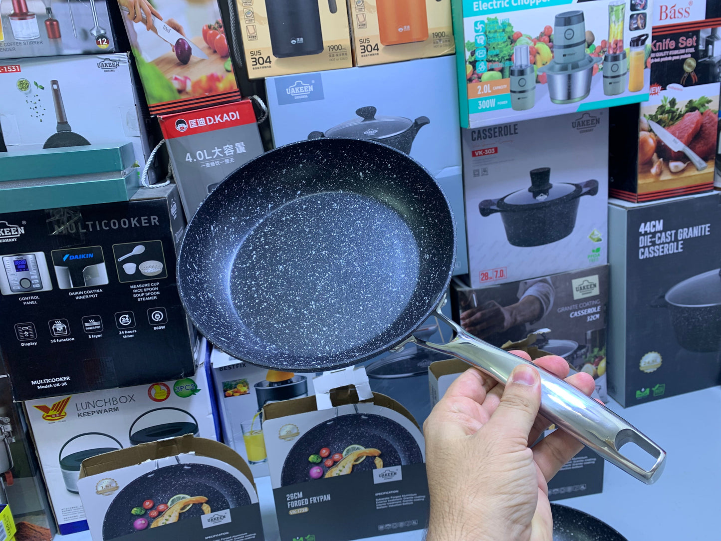 UAKEEN Germany Forged Frying Pan Granite Coating Flat Surface