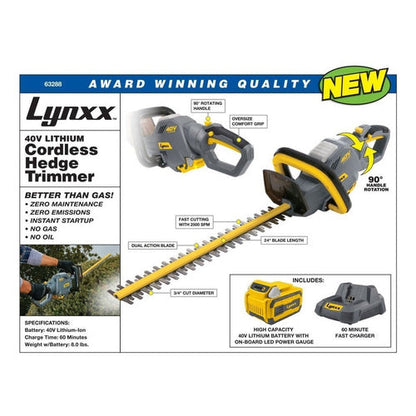 Import USA Lynxx Cordless Hedge Trimmer 40V