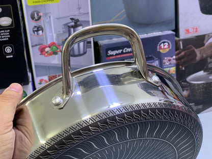 Laser Coating Shallow Casserole Honeycomb pattern And Non Stick (Size:26cm)