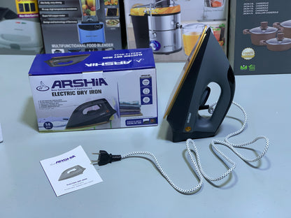 Arshia Electric Dry iron 1200w , Ceramic Non Stick Soleplate