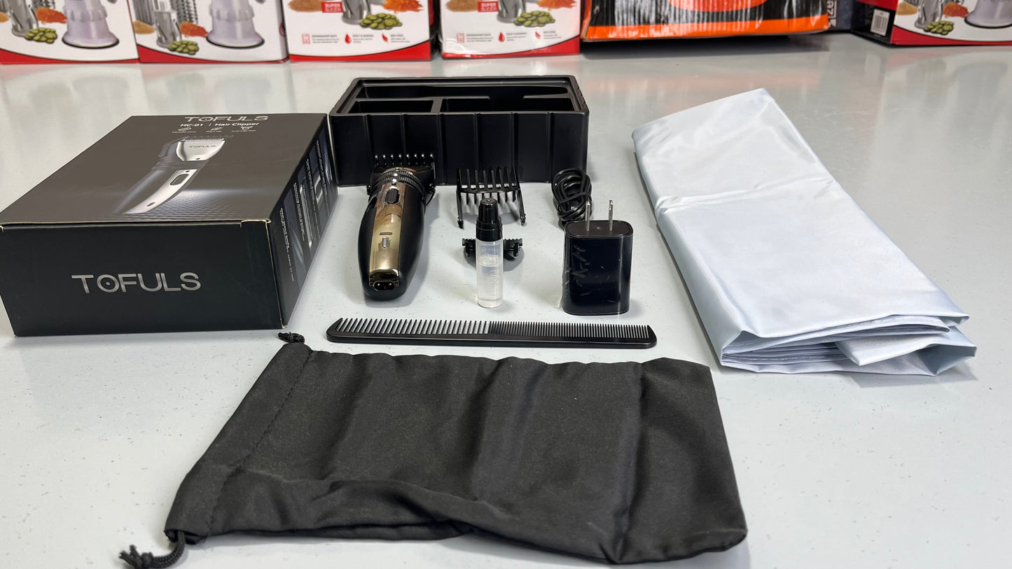 TOFULS Brand Professional Hair Clipper with Essentials Tools