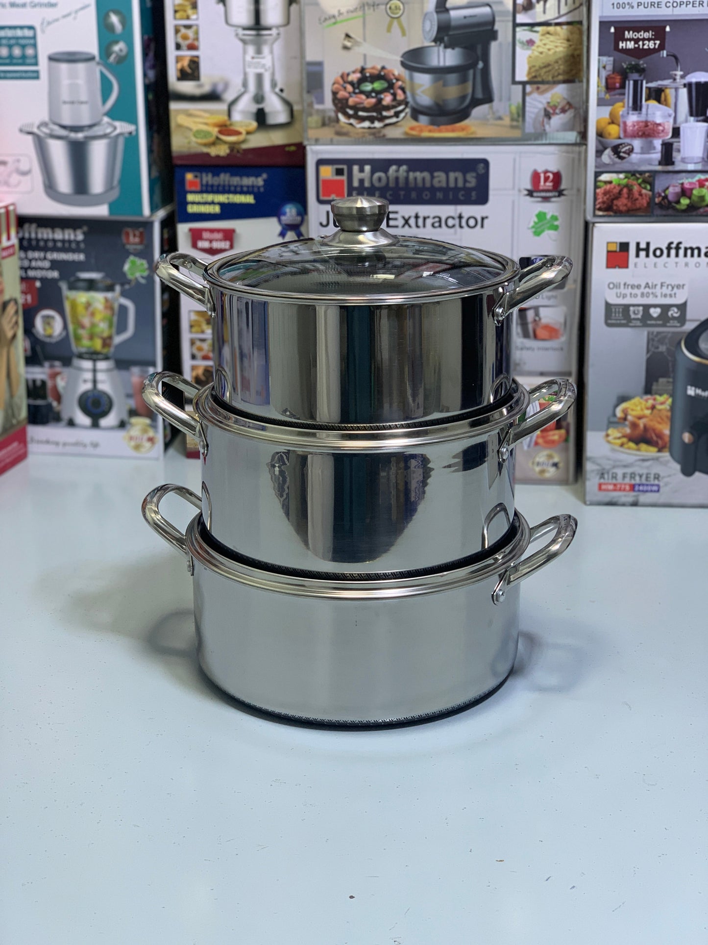 Laser Coated deep casseroles Set Non Stick BIG Sizes 30cm For 3KG, 32cm For 4K and 34cm For 5KG