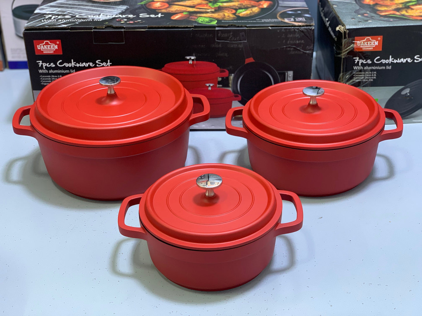 UAKEEN 7 pieces Die-Casting Aluminium Cookware Set|VK-21