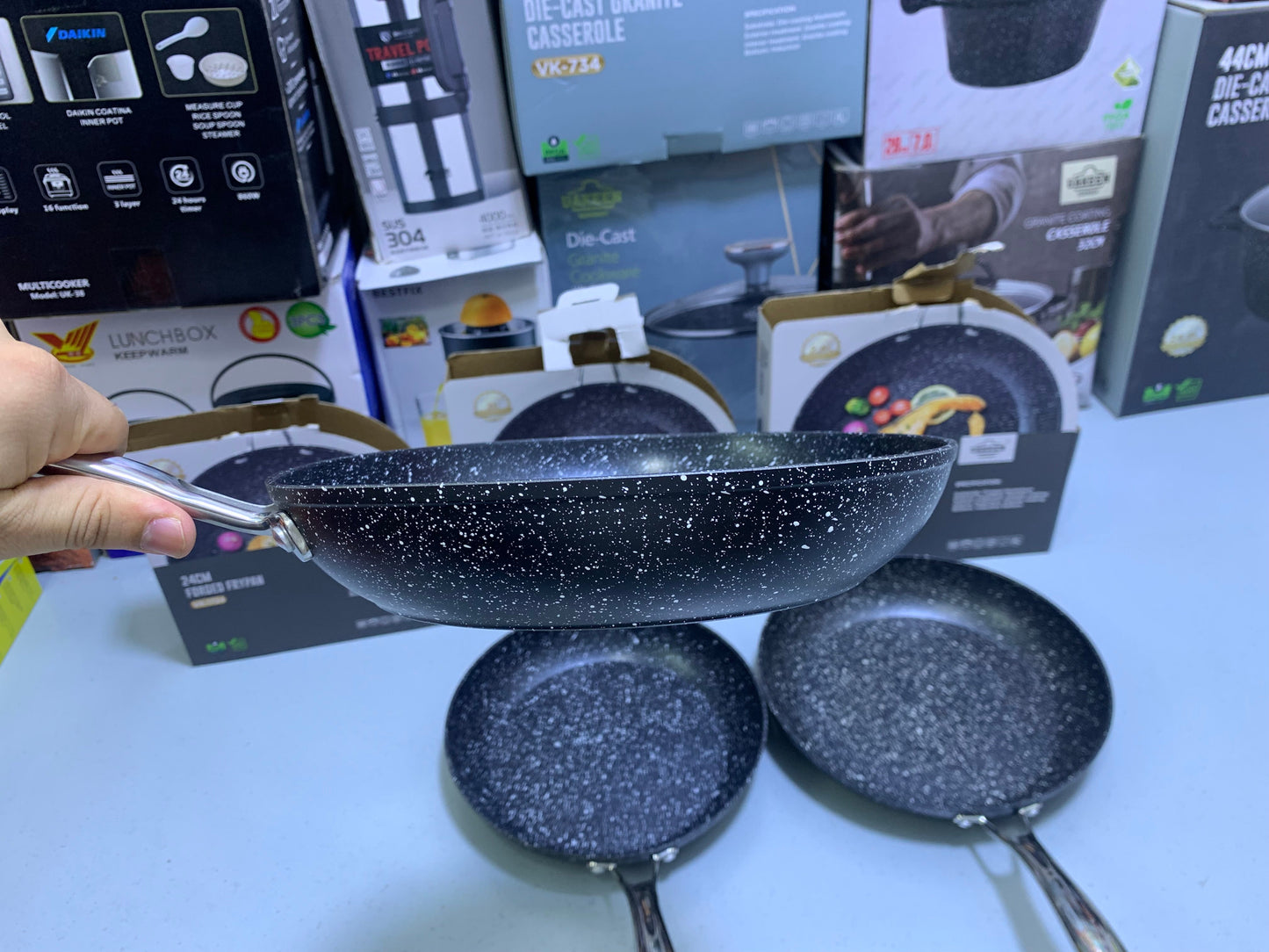 UAKEEN Germany Forged Frying Pan Granite Coating Flat Surface