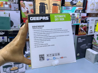 Geepas dry iron 1200w Teflon Non Stock Coating