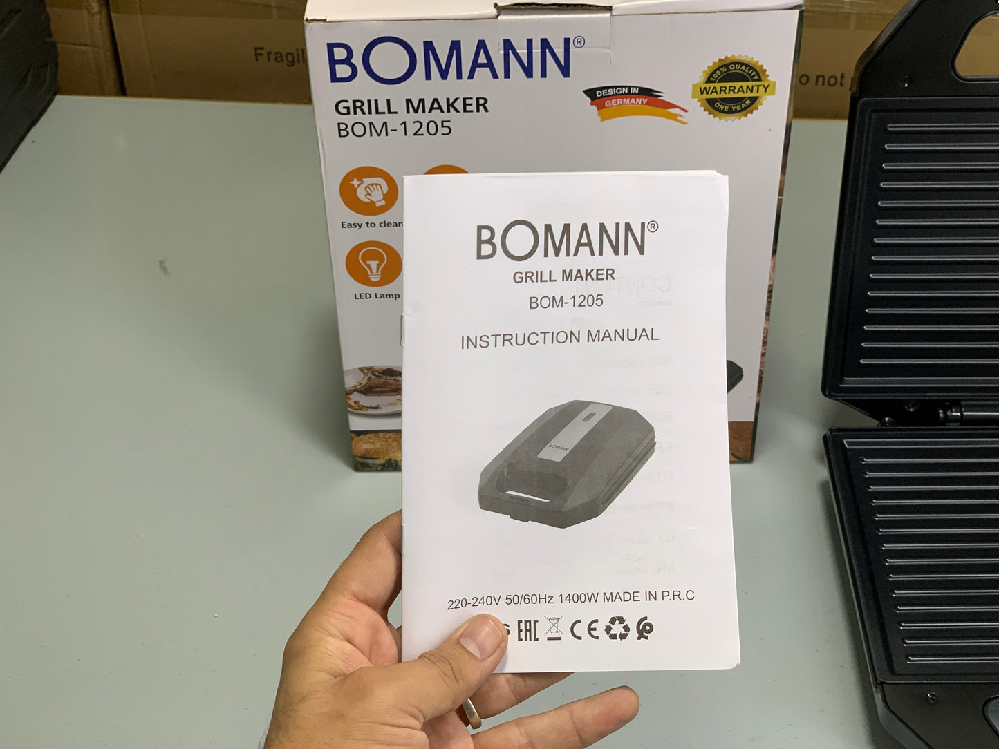 Original German Bomann Grill Maker  BOM 1205& BOM 1206  with 1 Year Warranty