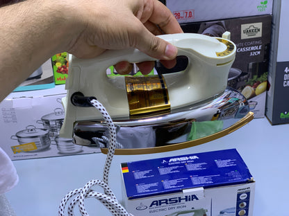 Arshia Dry iron 1200w Non Stick Plate