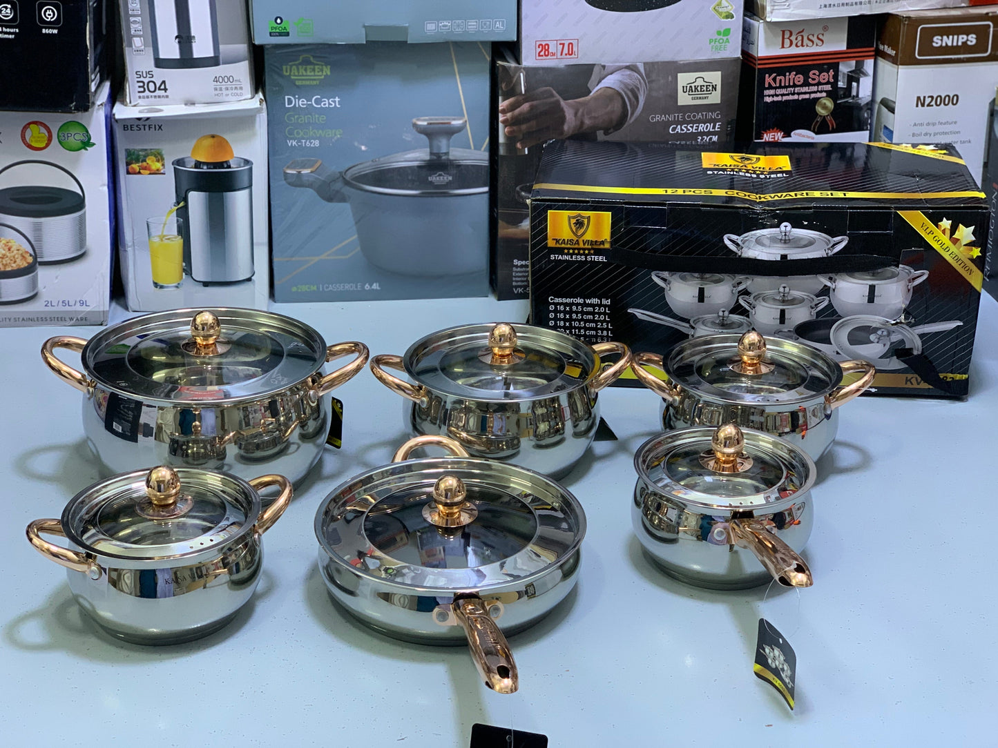 Kaisa Villa 12 Pieces Cookware set Stainless Steel