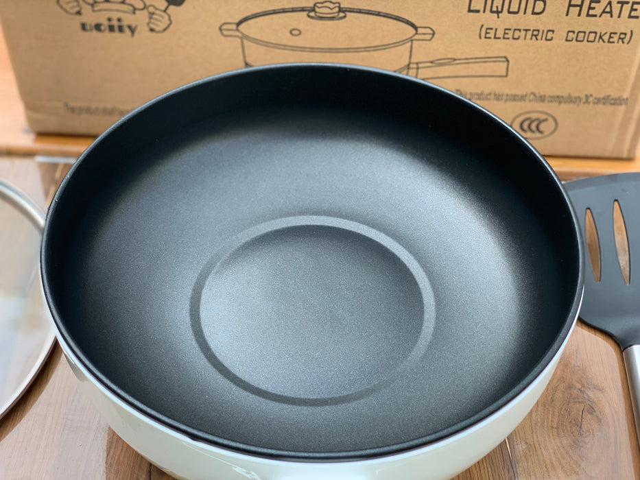 Imported 2 in 1 Electric Cooker Pan with Steamer - 4L Capacity, (1500W)