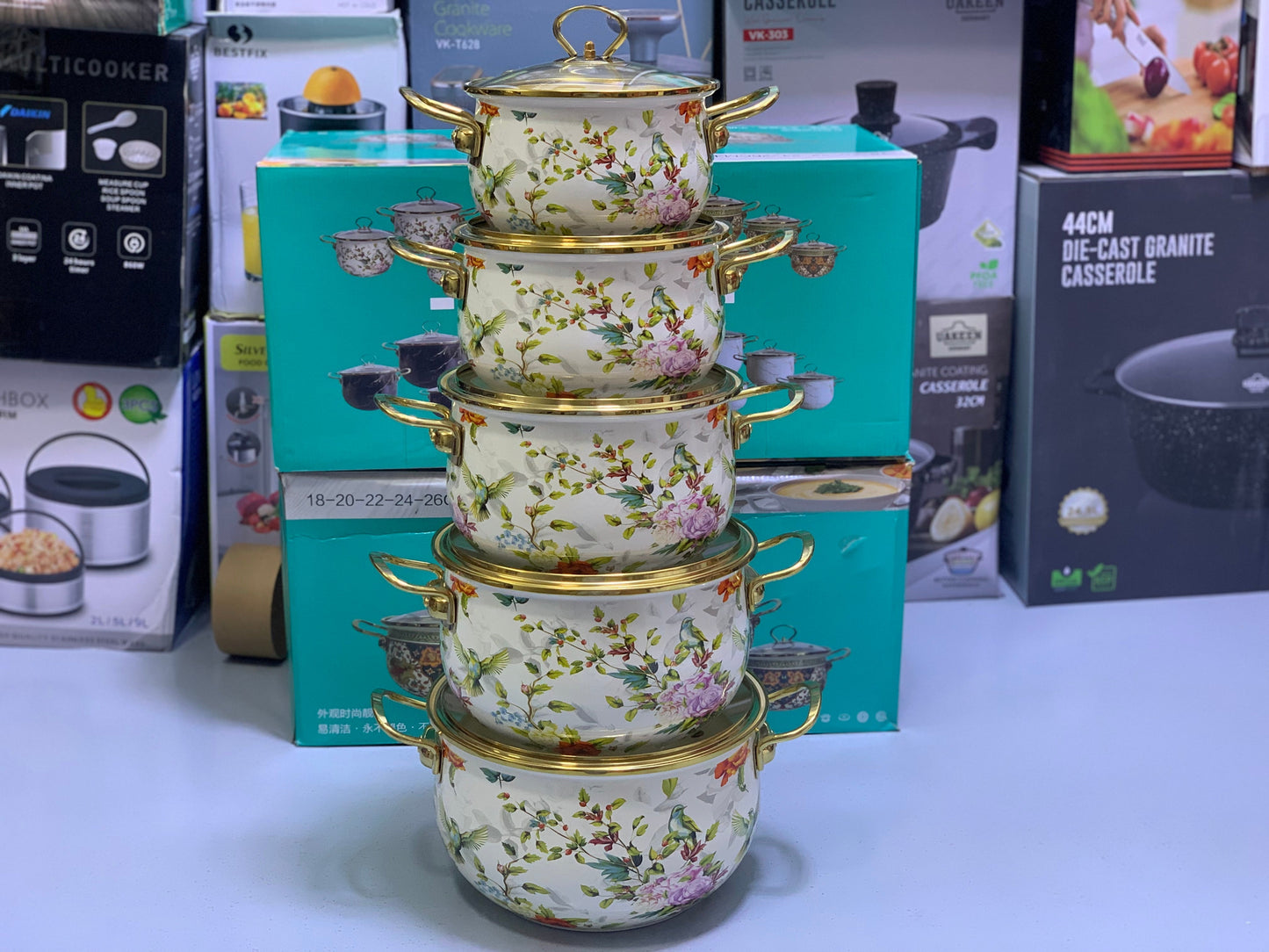 Non Stick Enamel Coating Cookware Set 10 Pieces