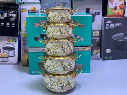 Non Stick Enamel Coating Cookware Set 10 Pieces