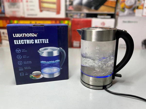 UK Import Glass Electric Kettle – 1.7L