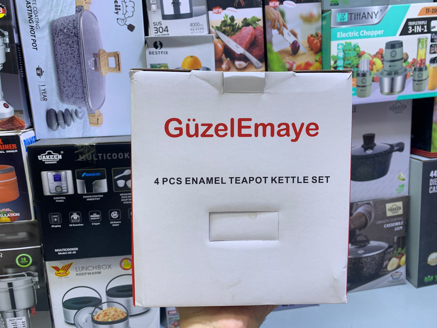 Turkish GuzelEmaye  2 Pieces Enamel Teapot kettle 1000ml and 2100ml