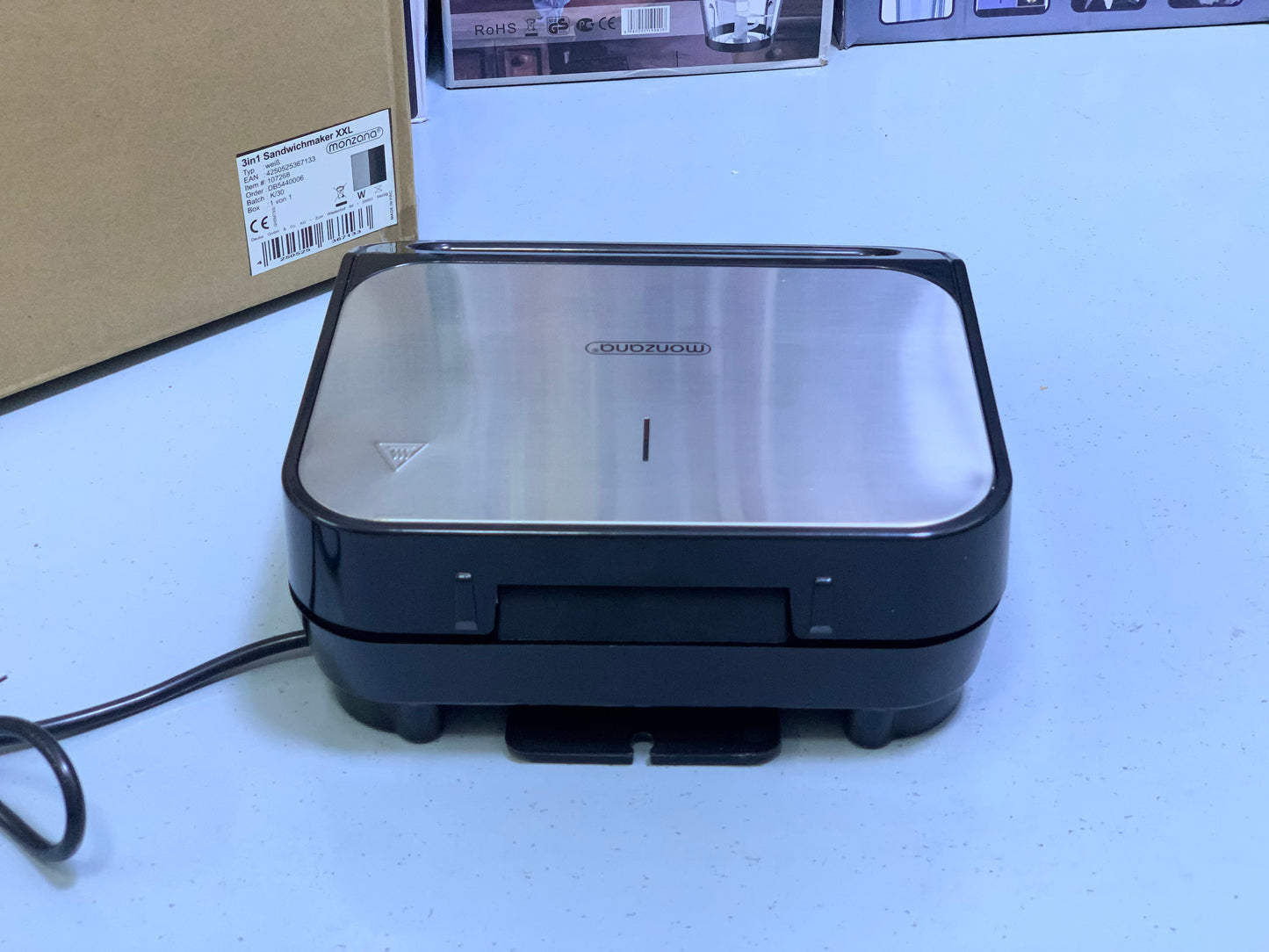 Monzana Sandwichmaker 3in1 XL|1000W|GHSM1300
