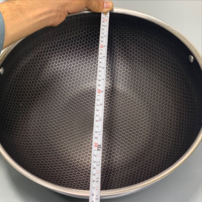 HoneyComb Laser Coating deep karahi/Handi , Stainless Steel