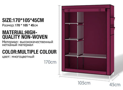 Modern Non-Woven Cloth Wardrobe Folding Clothing Storage Cabinet Multi-Purpose Dustproof Moistureproof