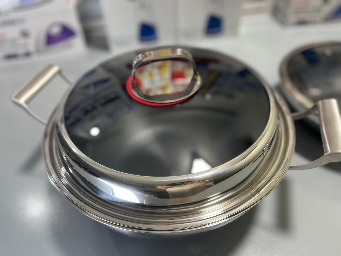 HoneyComb Laser Coating deep karahi/Handi , Stainless Steel