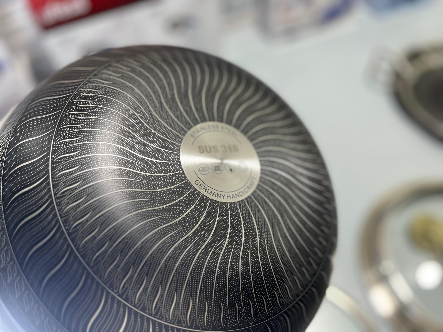 HoneyComb Laser Coating deep karahi/Handi , Stainless Steel