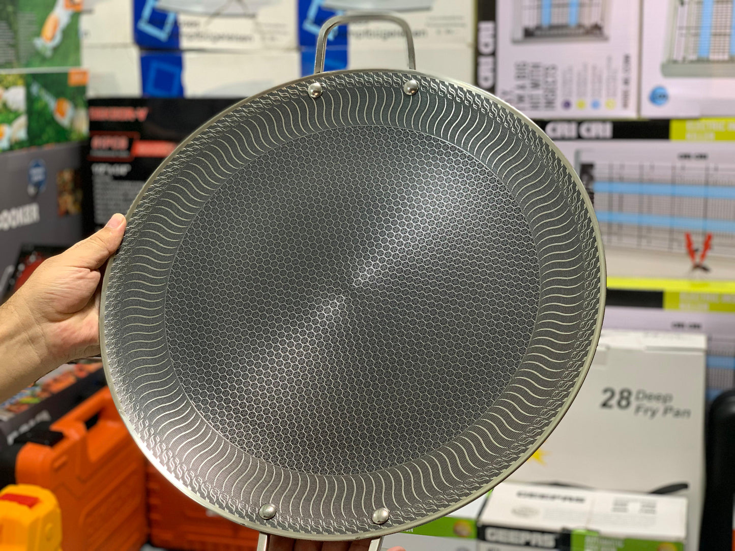 HoneyComb Laser Coating Tawa , Stainless Steel