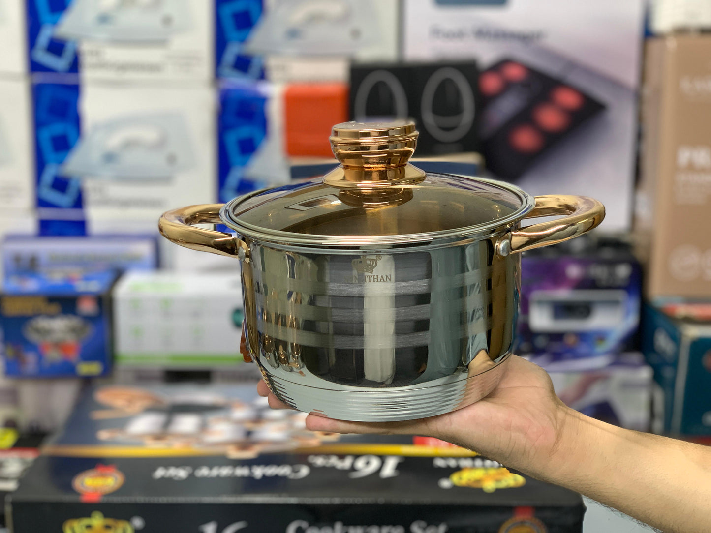 Imported 16 Pieces STNIITHAN Stainless Steel Cookware Set