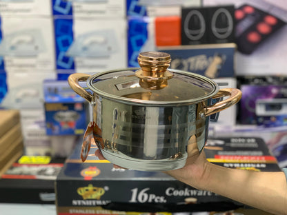 Imported 16 Pieces STNIITHAN Stainless Steel Cookware Set