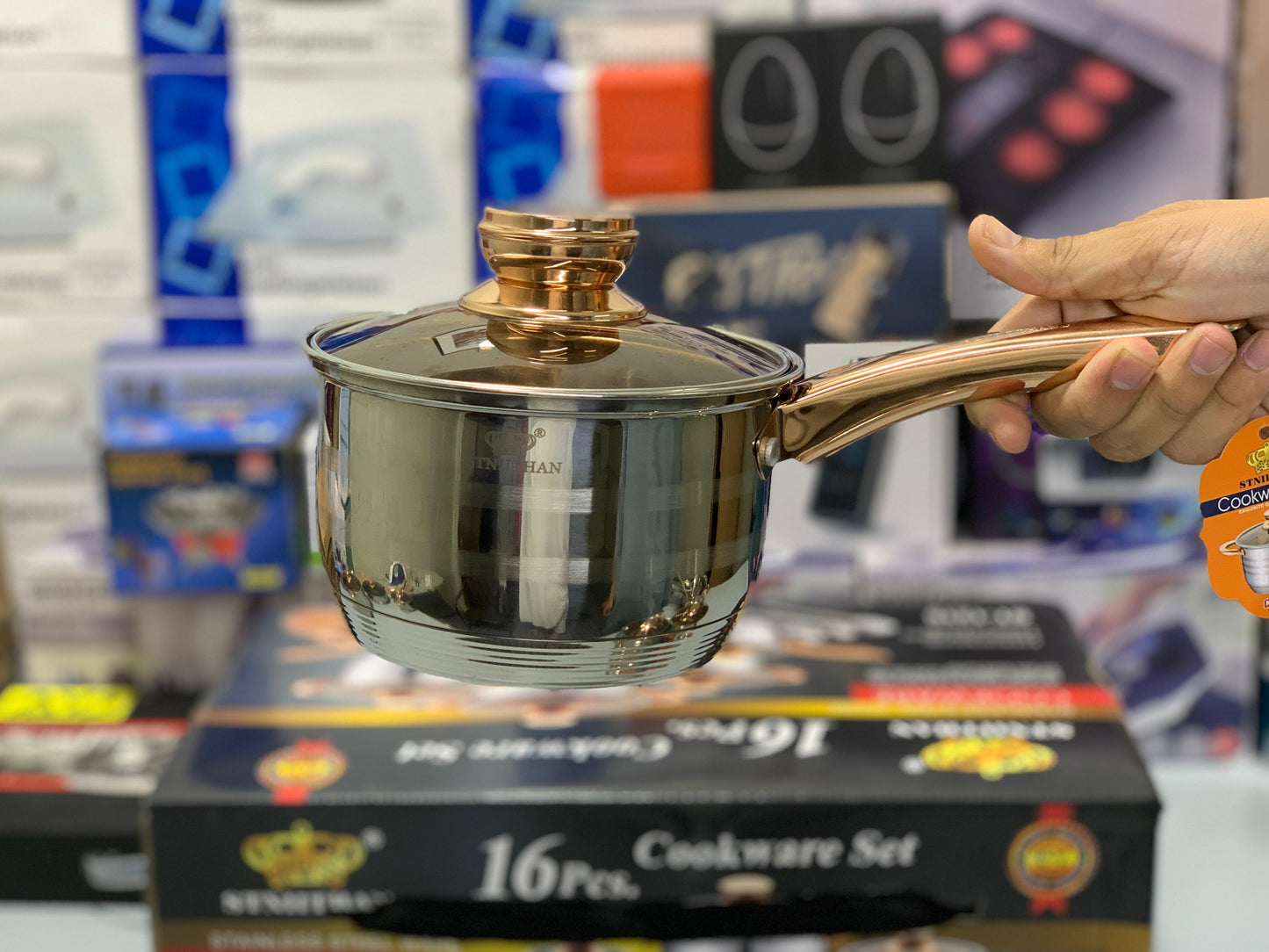 Imported 16 Pieces STNIITHAN Stainless Steel Cookware Set