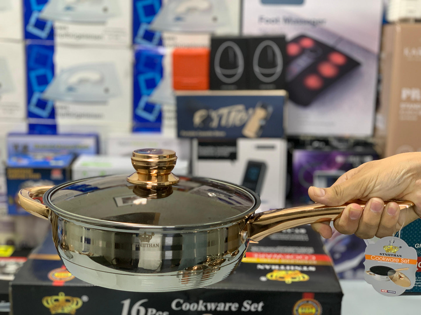 Imported 16 Pieces STNIITHAN Stainless Steel Cookware Set