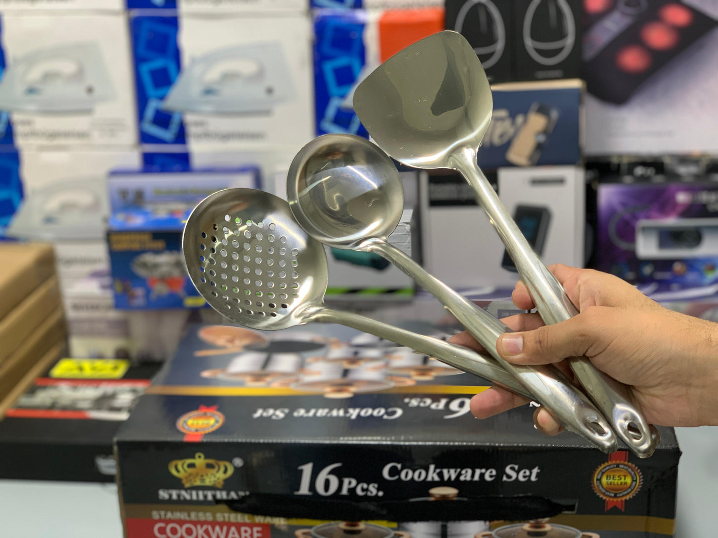 Imported 16 Pieces STNIITHAN Stainless Steel Cookware Set