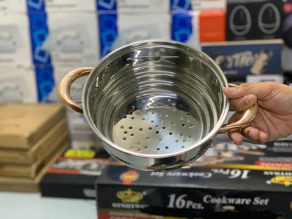 Imported 16 Pieces STNIITHAN Stainless Steel Cookware Set