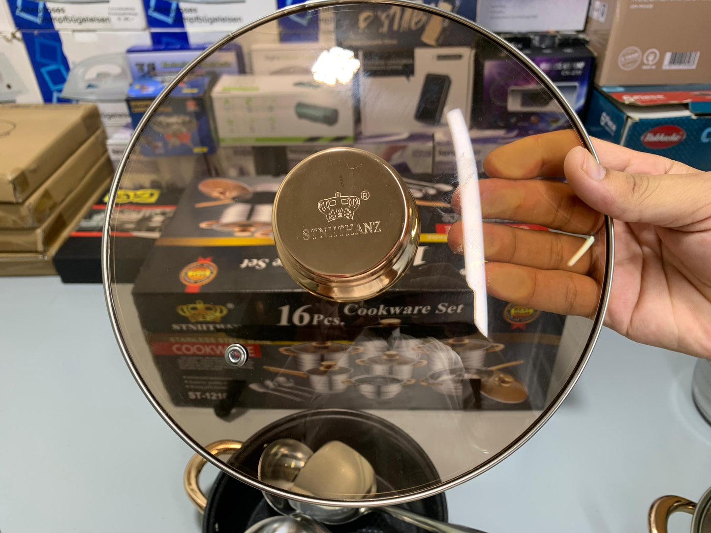 Imported 16 Pieces STNIITHAN Stainless Steel Cookware Set