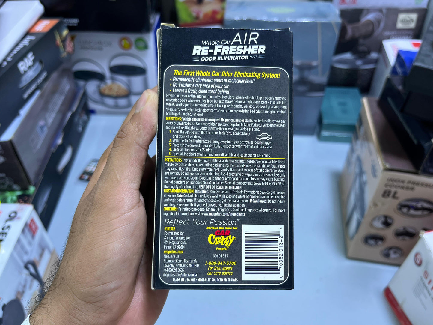 Meguiar’s Whole Car Air Re-Fresher Odor Eliminator (Black Chrome Scent)