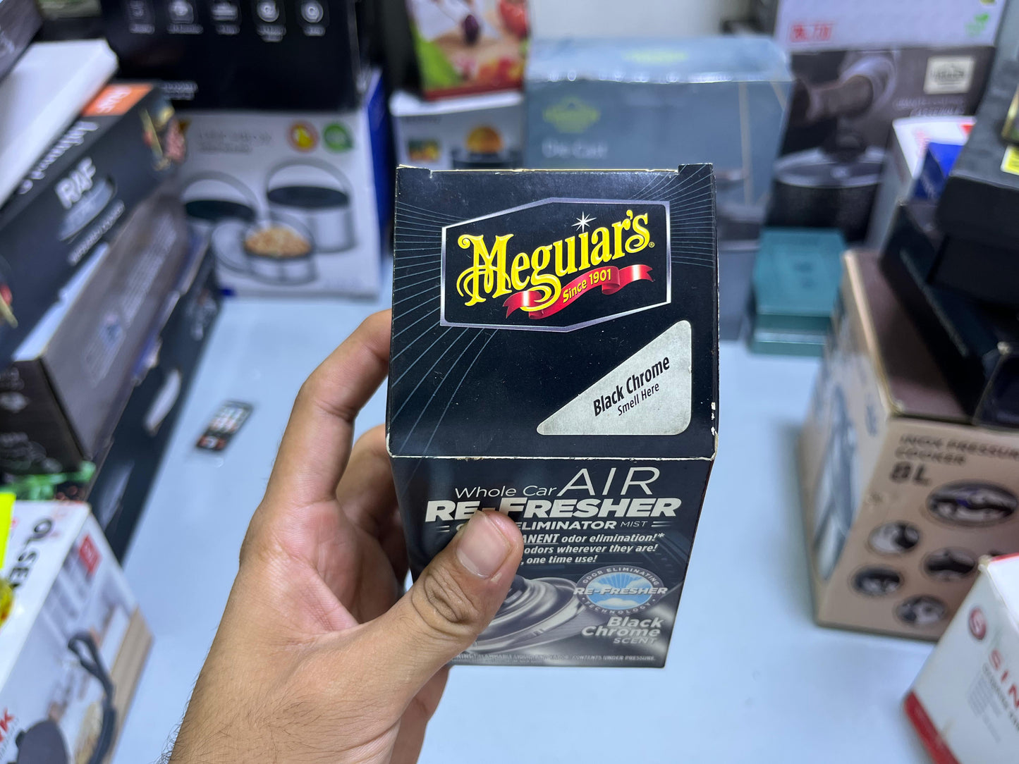 Meguiar’s Whole Car Air Re-Fresher Odor Eliminator (Black Chrome Scent)