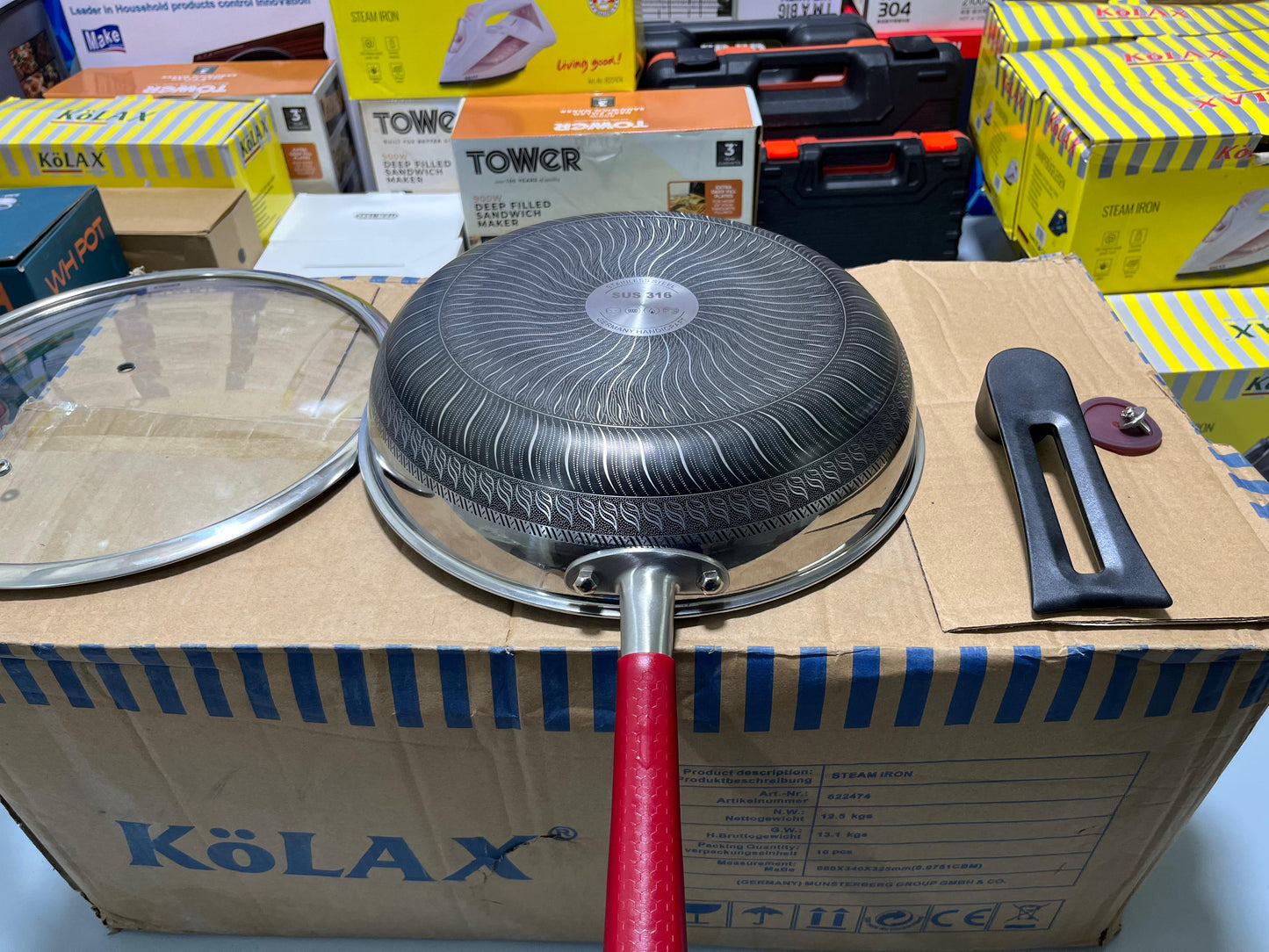 HoneyComb Double Laser Coating SHALLOW Frying Pan