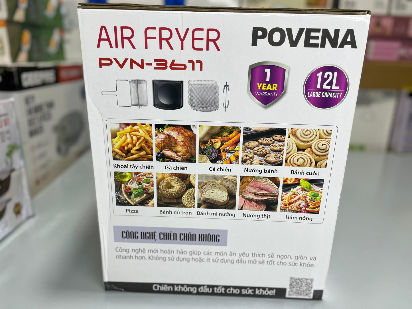 Imported Povena Air Fryer PVN-3611 - 12L Large Capacity