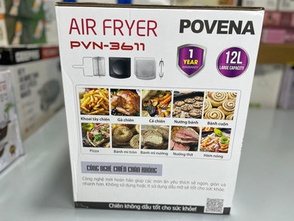 Imported Povena Air Fryer PVN-3611 - 12L Large Capacity